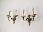 Wandkandelaar (2) - Franse wandlampen - Brons, Messing,