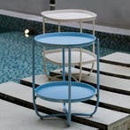 Tuintafel Sandefjord bijzettafel rond metaal 57,5xØ40 cm hem, Verzenden, Nieuw
