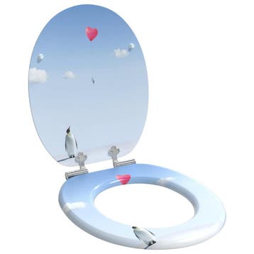 vidaXL Toiletzitting Blauw 44 x 38 cm Bewerkt hout, Verzenden, Nieuw
