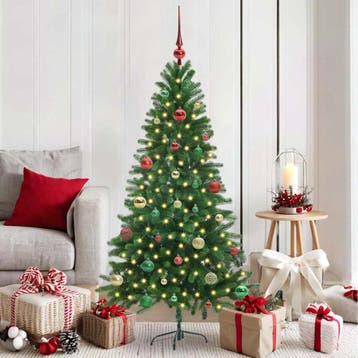 vidaXL Kerstboom met 150 LED met standaard Groen 150 cm PE, Verzenden, Nieuw