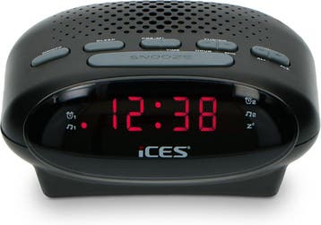 Wekkerradio - Digitale wekker - Alarmklok - Zwart - Ices •, Verzenden, Zo goed als nieuw