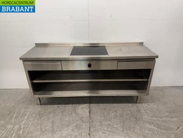 RVS Werktafel met inbouw inductie Fornuis 188 cm 400V Horeca, Zakelijke goederen, Horeca | Keukenapparatuur, Ophalen of Verzenden