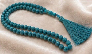 Rozenkrans - Curieuze Ottomaanse turkoois-kralen tasbih