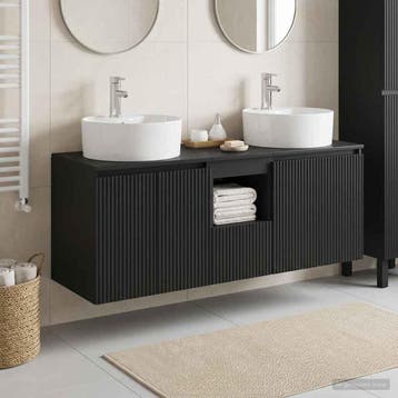 vidaXL Badkamerkastenset 3 st Zwart 49,5 x 44,5 x 65 cm, Verzenden, Nieuw