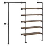 Industrieel Wandkledingrek met 5 Planken – Kledingrek 184 cm, Huis en Inrichting, Kasten | Overige, Verzenden, Nieuw