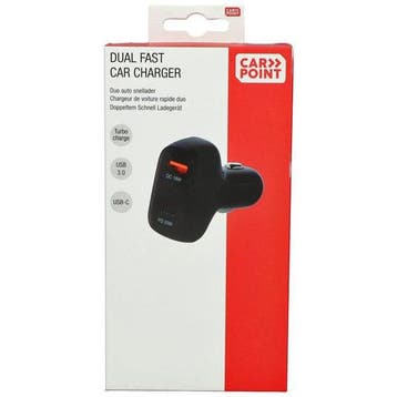 Carpoint 12/24V Auto Duo Snellader 20W USB-C + 18W USB 3.0, Verzenden, Nieuw