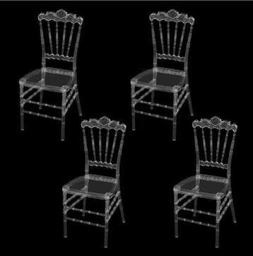 Set van 4 Transparante Eetkamerstoelen – Acryl Stapelbaar, Verzenden, Nieuw