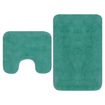 vidaXL Badmattenset stof turquoise 2-delig, Verzenden, Nieuw