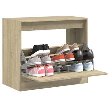 vidaXL Schoenenkast 80x42x69 cm bewerkt hout sonoma, Verzenden, Nieuw