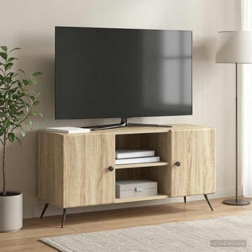 vidaXL TV-kast 102 x 34,5 x 50 cm Sonoma Eiken Bewerkt hout, Minder dan 50 cm, Verzenden, Nieuw, Minder dan 100 cm