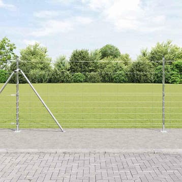vidaXL Gelast Draadhek met Betonnen Basis 50 x 1,2 m, Tuin en Terras, Verzenden, Nieuw, IJzer