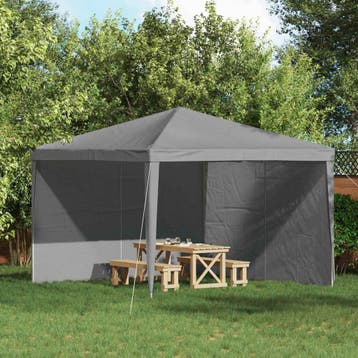 vidaXL Party Tent Zijwand 2 st 300 x 195 cm Lichtgrijs PE en, Verzenden, Nieuw