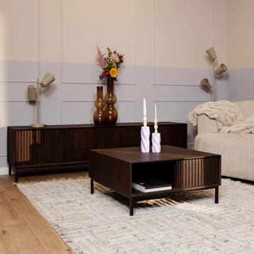 Salontafel Madison Brown | 80 cm | Vierkant | Starfurn, Ophalen of Verzenden, Nieuw