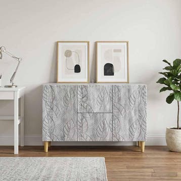 vidaXL Dressoir Grijs Sonoma 89 x 34,5 x 60 cm Bewerkt hout, Verzenden, Nieuw, Overige houtsoorten, Minder dan 50 cm