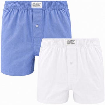 Levis Woven Boxershorts 2-Pack Blauw Wit maat M Heren, Kleding | Heren, Ondergoed, Verzenden, Wit, Levi's, Boxer