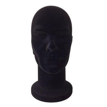 Hoofd - Heer - Zwart Flock - Ware Grootte