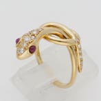 Ring - 18 karaat Geel goud - 0.24ct. tw. Diamant, Sieraden, Tassen en Uiterlijk, Ringen, Nieuw