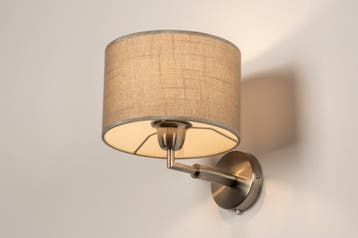 Rietveld Wandlampen - Grijs, Staalgrijs, Taupe - Staal, Stof, Verzenden, Nieuw