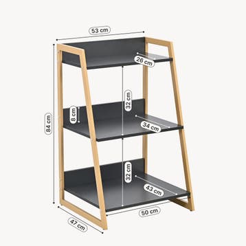 Ladderrek Kuomi 84x53x47 cm beige en donkergrijs [en.casa], Verzenden, Nieuw in verpakking
