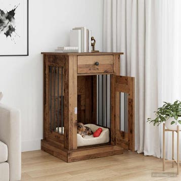 vidaXL Hond Bench Meubel Oud hout 50 x 47,5 x 80 cm Bewerkt, Dieren en Toebehoren, Verzenden, Nieuw