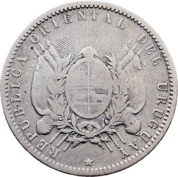 Uruguay. Oriental Republic of Uruguay. 20 Centesimos 1877