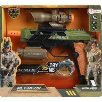 Militair pistool speelgoed met lich van €12,99 voor €11,69, Kinderen en Baby's, Speelgoed | Overig, Ophalen of Verzenden, Nieuw
