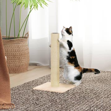 vidaXL Krabpaal 22x22x45 cm crèmekleurig, Dieren en Toebehoren, Katten-accessoires, Verzenden, Nieuw