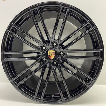 Porsche Cayenne E3 22inch Turbo IV uni zwart met banden, Ophalen, Gebruikt, Banden en Velgen, Overige maten