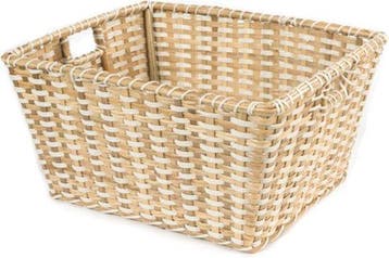 Fairtrade mand van gevlochten bamboe - 50x40x26cm, Nieuw