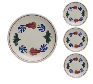 Boerenbont Gebaksbord  diameter 16cm set 4 stuks Aardewerk, Verzenden, Nieuw, Aardewerk