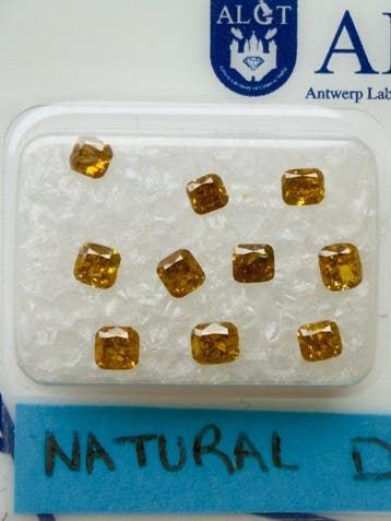 10 pcs Diamant (Natuurlijk gekleurd) - 1.20 ct - Cushion -, Sieraden, Tassen en Uiterlijk, Nieuw