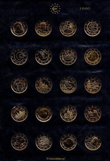 Europa. 2 Euro 2011/2014 (20 gold plated coins) (Zonder