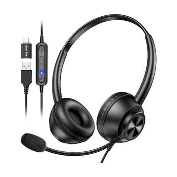New bea headset met microfoon PC, USB-teleoperator-hoofdt..., Verzenden, Nieuw