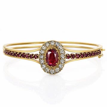 Armband - 9 kt. Geel goud - 1.99ct. tw. Robijn - Diamant, Nieuw