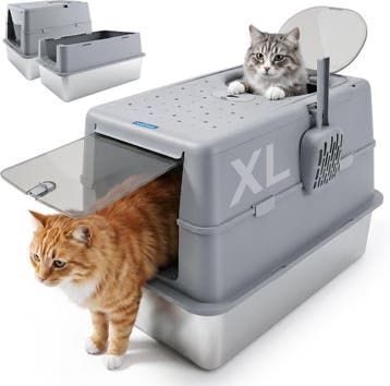 Kattenbak - Kattentoilet - 60x40x43 cm - Grijs - Nobleza, Verzenden, Zo goed als nieuw