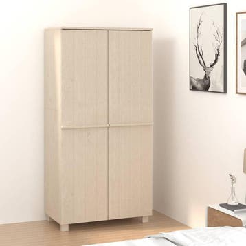 vidaXL Kledingkast HAMAR 89x50x180 cm massief grenenhout, Verzenden, Nieuw