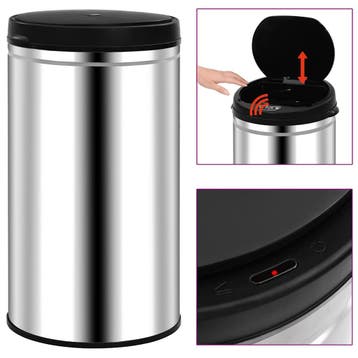 vidaXL Prullenbak met automatische sensor 60 L roestvrij, Verzenden, Nieuw