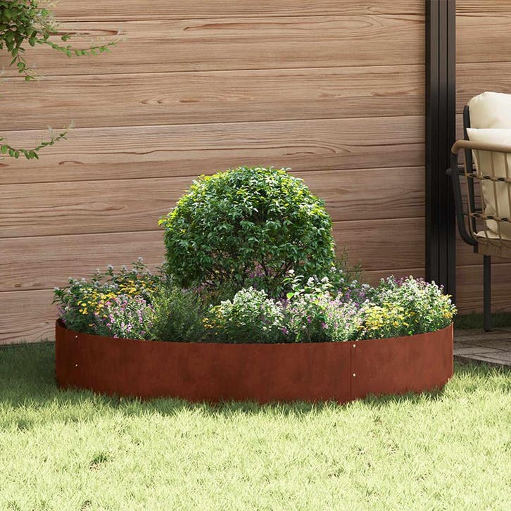 vidaXL Plantenring Bruin 120 x 120 x 20 cm Cortenstaal, Tuin en Terras, Bloembakken en Plantenbakken, 100 cm of meer, Nieuw, Metaal