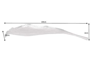 Handgemaakte decoratieve kom ABSTRACT BLAD 65cm zilver, Ophalen of Verzenden, Nieuw