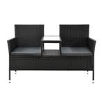 Tuinbank Monaco - Polyrotan zwart/grijs, Verzenden, Nieuw