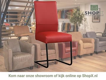 Leren eetkamerstoel Remix - Toledo Red (rood) - Sledepoot, Huis en Inrichting, Stoelen, Nieuw, Ophalen of Verzenden, Eén, Rood