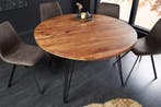 Ronde eettafel SCORPION 120cm natuurlijk acacia massief hout, Ophalen of Verzenden, Nieuw