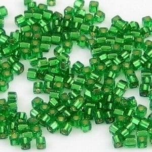 10 gram cubes 1,8 mm Miyuki Kelly Green Transparant Silve..., Hobby en Vrije tijd, Kralen en Sieraden maken, Ophalen of Verzenden