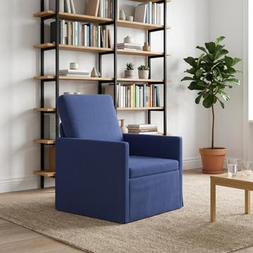 vidaXL Fauteuil Politieblauw 70 x 81 x 82 cm fluweel, Huis en Inrichting, Eenpersoons, Verzenden, Nieuw, Minder dan 150 cm