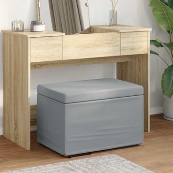 vidaXL Kruk Lichtgrijs 61 x 41 x 40 cm Stof en Geëngineerd, Verzenden, Nieuw