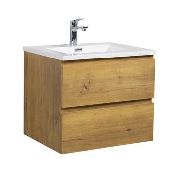 Badkamermeubel Set Angela 60 cm Eiken Badmeubel, Verzenden, Nieuw, Wastafelkast