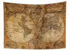 Wandtapijt - 70 cm - 100 cm - Elegant wandtapijt met kaart, Antiek en Kunst, Curiosa en Brocante