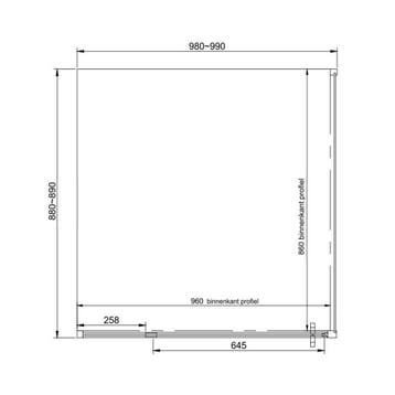 Aanbieding: Douchecabine Van Rijn ST04 Hoekcabine 6 mm, Ophalen of Verzenden, Nieuw