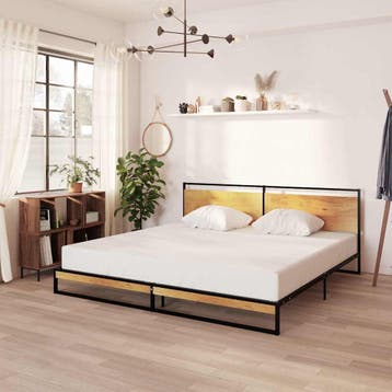 vidaXL Bedframe metaal 200x200 cm, Verzenden, Zwart, Overige maten, 200 cm