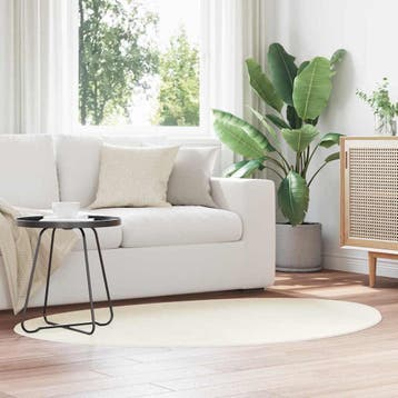 vidaXL Tapijt HUARTE Crèmekleurig 100 x 200 cm Polyester, Verzenden, Nieuw, Crème